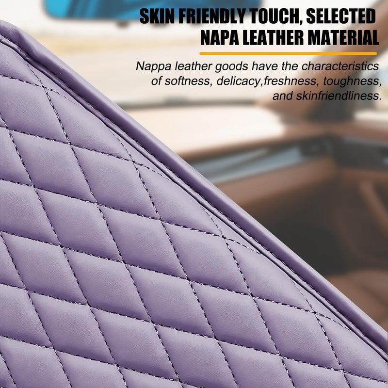 Mandark Car Center Console Cover, Microfiber Leather Vehicle Armrest Protector Cushion with 2 Storage Bags, Auto Interior Arm Rest Seat Box Pad Accessories, Universal for SUV, Sedan, Truck (Purple) - Image 4